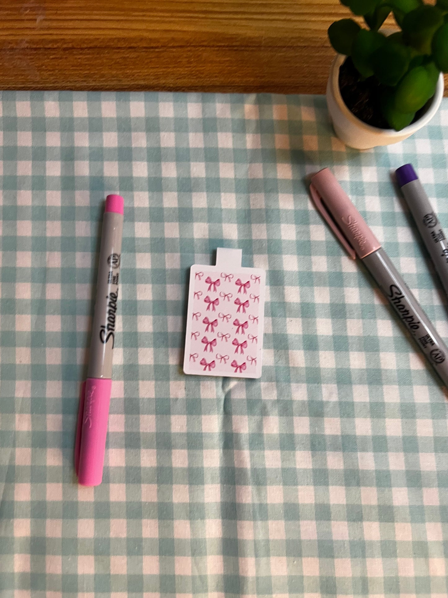 Pink Coquette bows magnetic bookmark