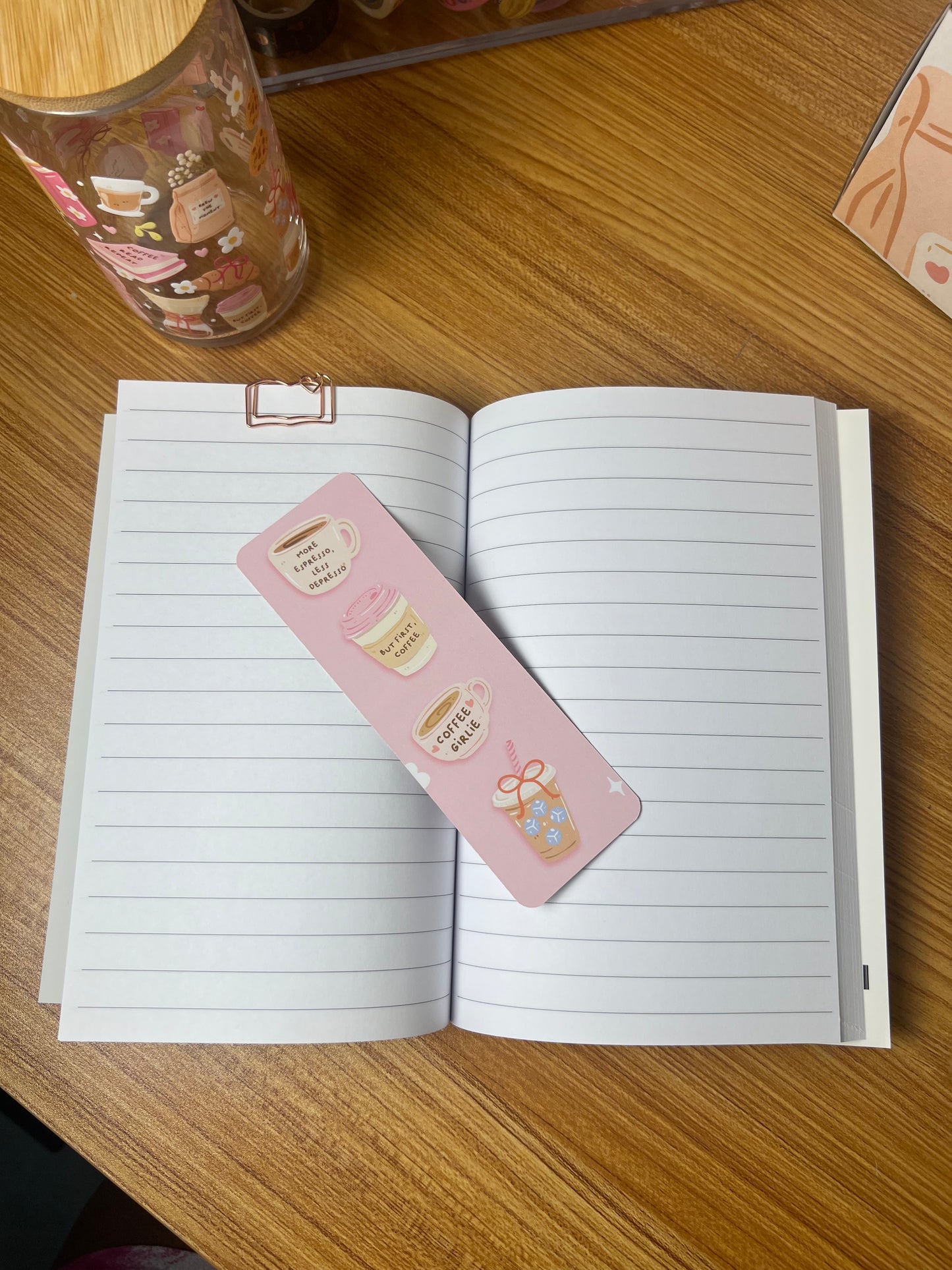 Café Girlie Bookmark 🌸🍪🩷