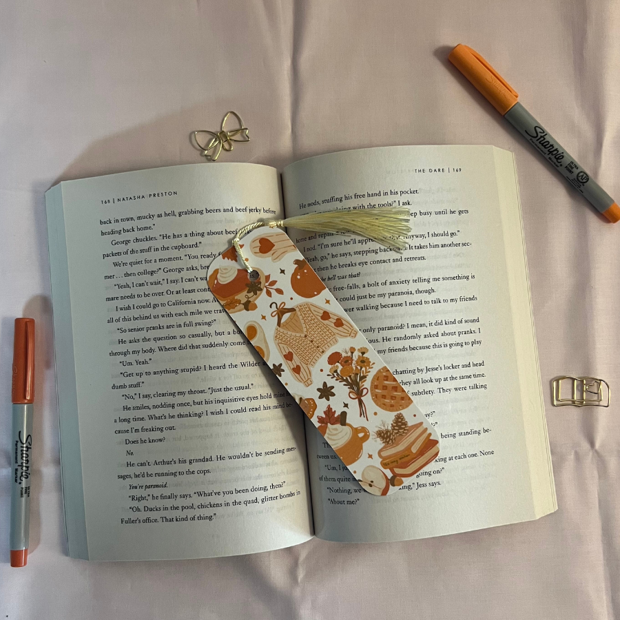 Pumpkin & Cozy Bookmark 🥧