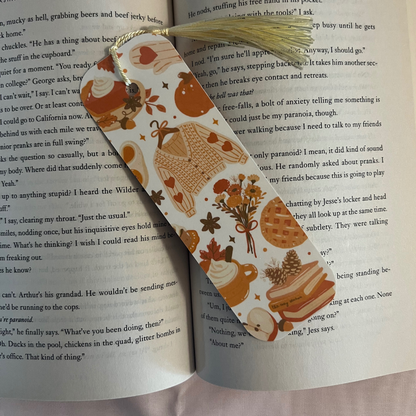 Pumpkin & Cozy Bookmark 🥧