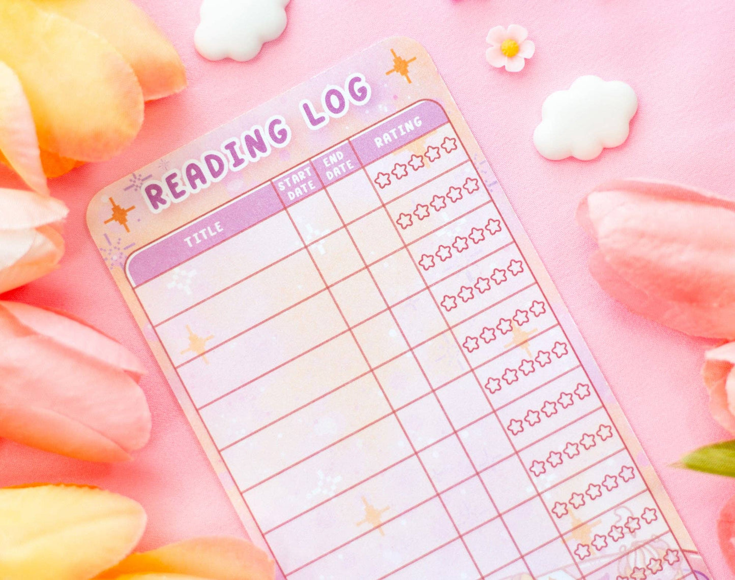 Pastel Pastry Reading Log Bookmark