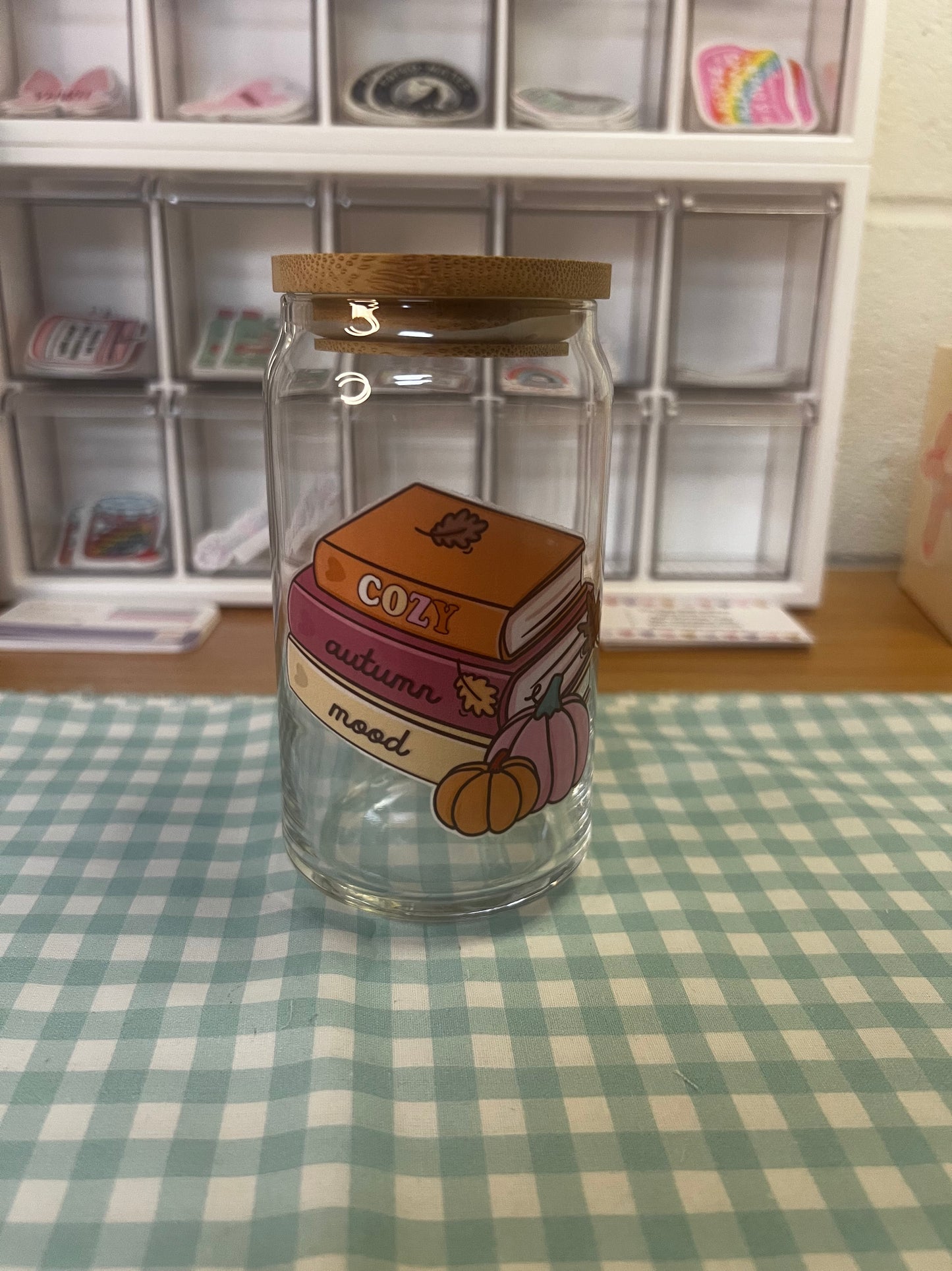Cozy Autumn Glass Cup