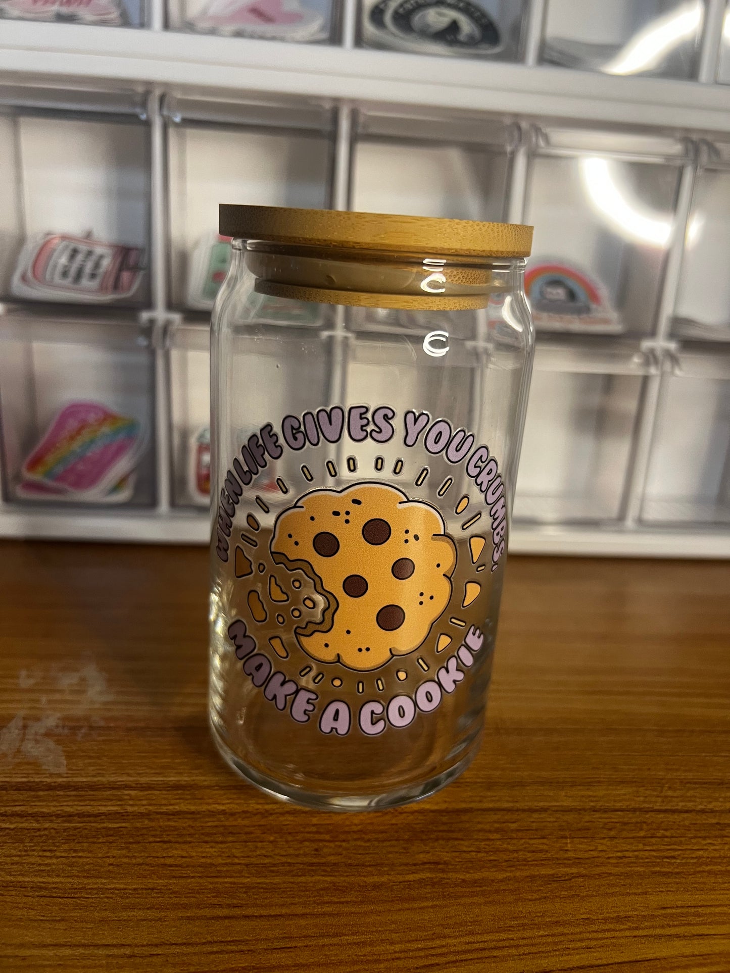 When life gives you crumbs glass Cup