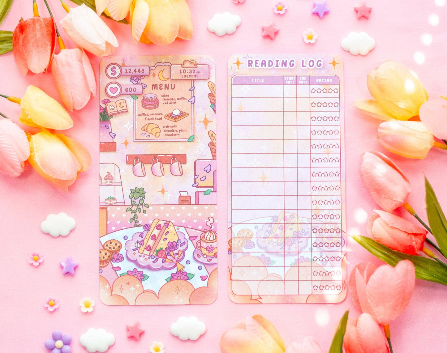 Pastel Pastry Reading Log Bookmark