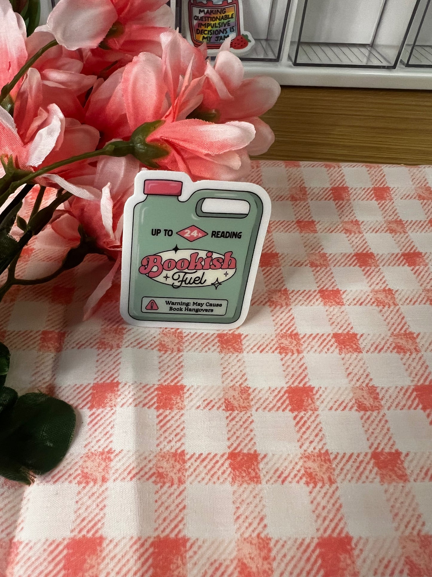 Bookish fuel sticker