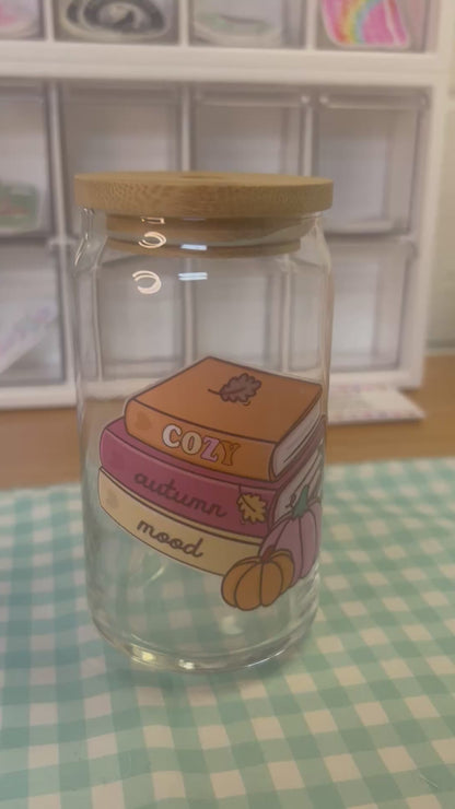 Cozy Autumn Mood Glass Cup