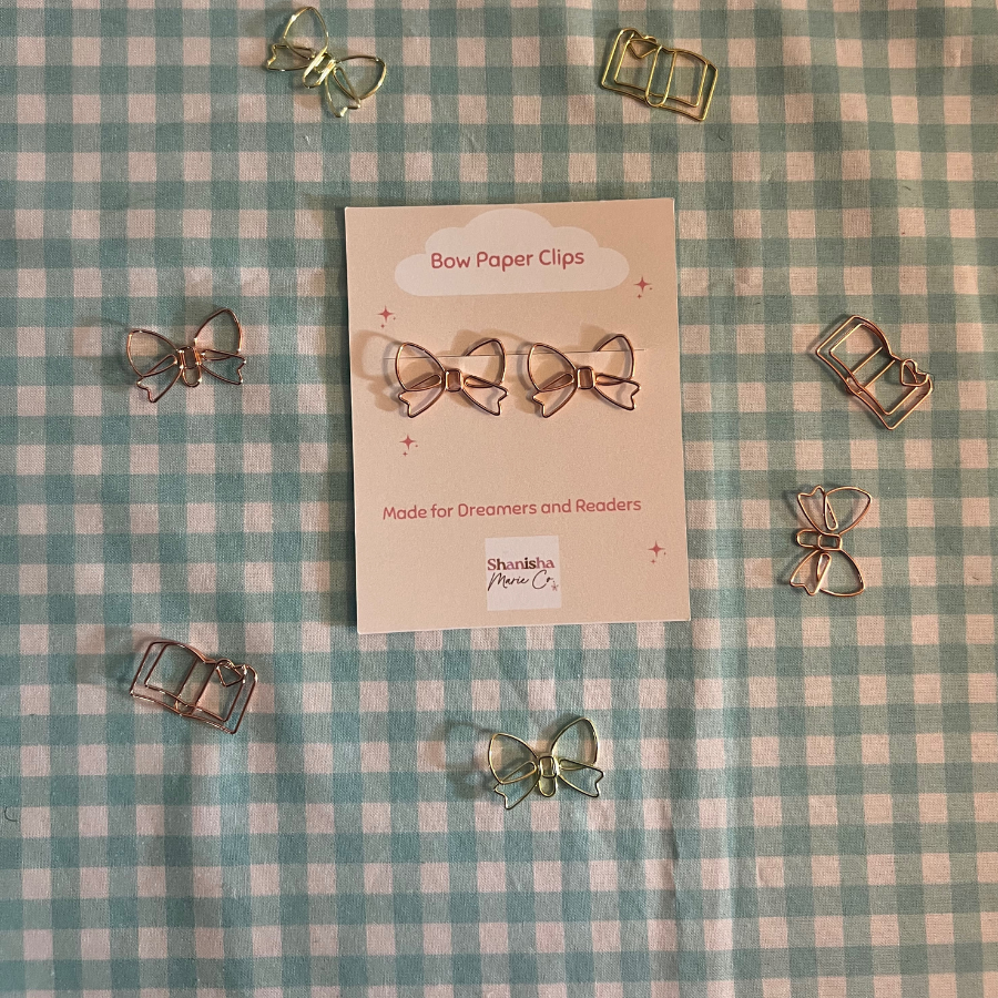 Bow shaped paper clips